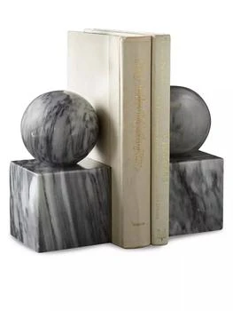 Marble Crafter | Apollo Marble Polished Ball-On-Cube 2-Piece Bookend Set,商家Saks Fifth Avenue,价格¥1566