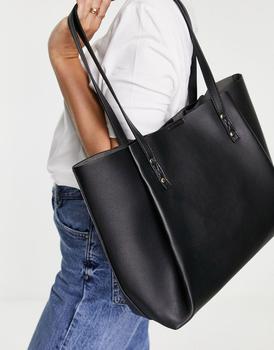 product ASOS DESIGN tote bag with laptop compartment in black image