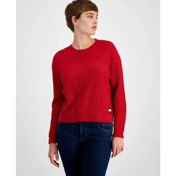 推荐Women's Crewneck Chevron-Knit Sweater商品
