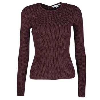 [二手商品] Alexander Wang | Alexander Wang Burgundy Textured Knit Fitted Sweater S商品图片,2.9折