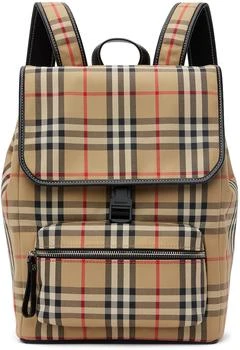 Burberry | Kids Beige Vintage Check Backpack,商家Ssense US,价格¥5974