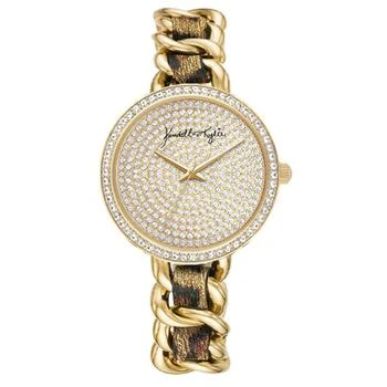 KENDALL & KYLIE | Women's Braided Leopard Stainless Steel Strap Analog Watch 
