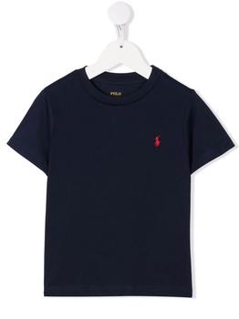 Ralph Lauren | Ralph Lauren Child T-shirt In Navy Blue Cotton With Red Pony商品图片,7.7折