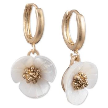 推荐Gold-Tone Imitation Mother-of-Pearl Flower Drop Small Earrings商品