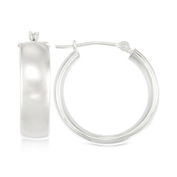 商品Polished Wide Hoop Earrings in 10k White Gold,商家Macy's,价格¥3833图片