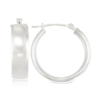 Macy's | Polished Wide Hoop Earrings in 10k White Gold,商家Macy's,价格¥3904