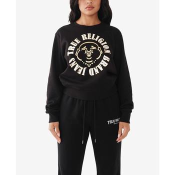 True Religion | Women's Relaxed Pullover Sweatshirt商品图片,独家减免邮费