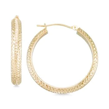 Macy's | Textured Hoop Earrings in 10k Yellow Gold, Rose Gold or White Gold,商家Macy's,价格¥4833
