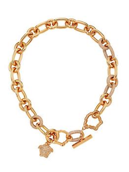 范思哲项链正品, Versace | Medusa Curve Goldtone & Crystal Chain Necklace商品图片 