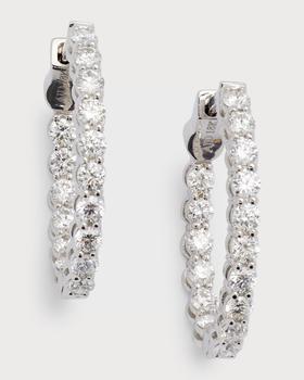 商品Neiman Marcus Diamonds | 18K White Gold Diamond Hoop Earrings, 1.68tcw,商家Neiman Marcus,价格¥40527图片