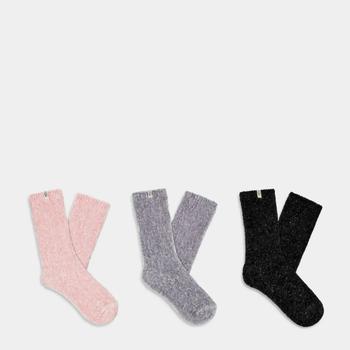 ugg女, UGG | UGG Women's Leda Sparkle 3 Pack Sock - Ice Pink/Black/Metal Grey商品图片 