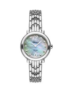 推荐Women's Tressia Silver-Tone Stainless Steel Blue Mother-Of-Pearl Dial Watch商品