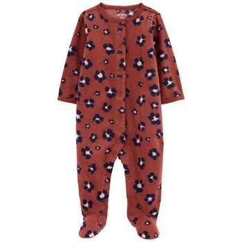 商品Carter's | Baby Girls Leopard Zip-Up Fleece Sleep and Play,商家Macy's,价格¥76图片