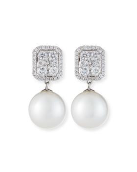 BELPEARL | 18k White Gold Diamond & Pearl Convertible Earrings商品图片,