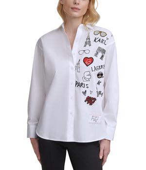 Karl Lagerfeld Paris | White Shirt Scenic Logo商品图片,