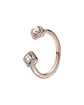 推荐Pandora Rose 14K Rose Gold Plated Square Sparkle Open CZ Ring商品