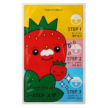 商品TONYMOLY Runaway Strawberry Seeds 3 Step Nose Pack图片