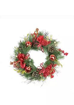 推荐Berries and Ornaments Embellished Artificial Christmas Wreath - 26-Inch Unlit商品