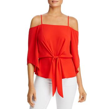 Vince Camuto Specialty Size, Vince Camuto | Vince Camuto Womens Cold Shoulder Tie- Front Blouse商品图片 3.5折