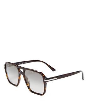推荐Men's Polarized Brow Bar Flat Top Sunglasses, 55mm商品
