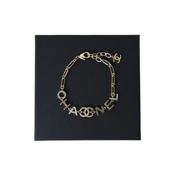 推荐Chanel Logo Letter Chain Bracelet Gold商品