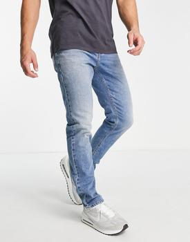 ASOS | ASOS DESIGN stretch slim jeans in vintage mid wash blue商品图片,