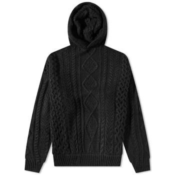 Essentials | Fear of God ESSENTIALS Core 23 Cable Knit Hoodie - Black 