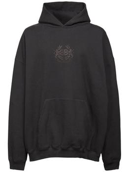 巴黎世家卫衣价格, Balenciaga | Oversize Logo Embroidery Cotton Hoodie商品图片 6.9折