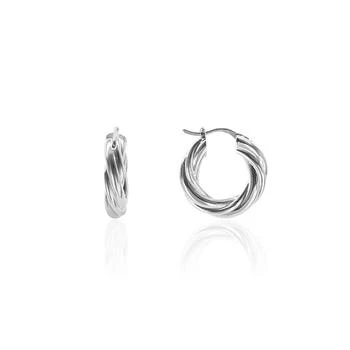 OMA THE LABEL | Abma 1.1"  Small  Hoop in White Gold- Plated Brass,商家Macy's,价格¥551