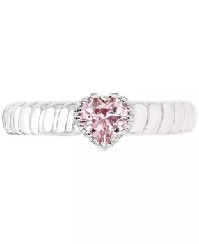 Macy's | Lab-Grown Pink Sapphire Heart Ring (1/2 ct. t.w.) in Sterling Silver,商家Macy's,价格¥241