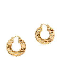 商品Twisted Rope 20K-Gold-Plated & Cubic Zirconia Hoop Earrings图片