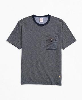 Brooks Brothers | Striped Slub Cotton Pocket T-Shirt商品图片,