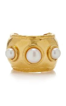 Sylvia Toledano | Sylvia Toledano - Dune 22K Gold-Plated Pearl Ring - Gold - OS - Moda Operandi - Gifts For Her,商家Fashion US,价格¥1652