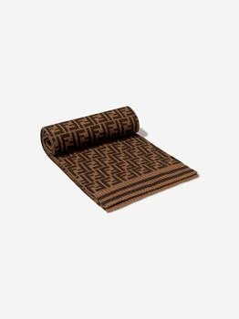 Fendi | Fendi Kids Wool Logo Scarf in Brown,商家Childsplay Clothing,价格¥1401