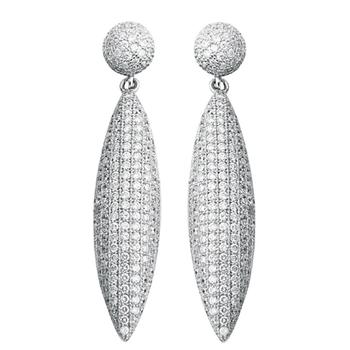 Suzy Levian | Suzy Levian Pave Cubic Zirconia Sterling Silver Earrings商品图片,9.8折