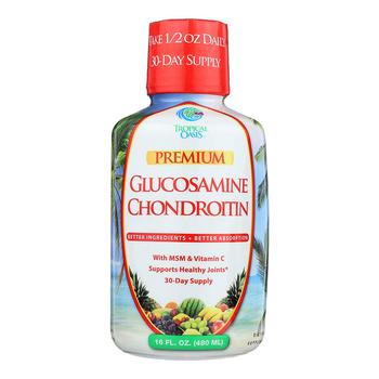 商品Tropical Oasis | Tropical Oasis Premium Glucosamine Chondroitin Joint Liquid Supplement, 16 Oz,商家MyOTCStore,价格¥184图片