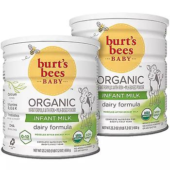 商品Burt's Bees Organic Infant formula with Iron  (23.2 oz., 2 pk.)图片