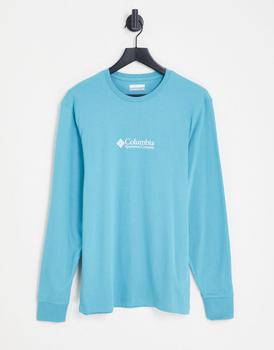 Columbia | Columbia Hopedale back print long sleeve t-shirt in green Exclusive at ASOS商品图片,