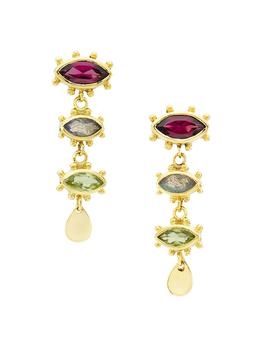 商品Bindi Blessing 24K-Gold-Plated & Multi-Gemstone Evil Eye Drop Earrings图片