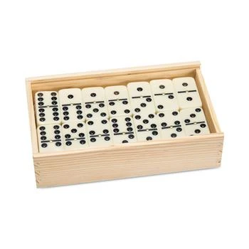 Trademark Global | Premium Set of 55 Double Nine Dominoes with Wood Case, 2" x 4.625" x 7.625" 