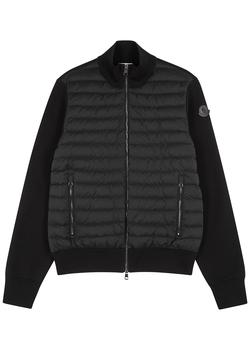 moncler女, Moncler | Black quilted shell and cotton-blend jacket商品图片 