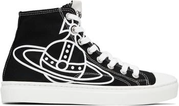 Vivienne Westwood | Black Plimsoll High Top Canvas Sneakers,商家SSENSE HK,价格¥2081
