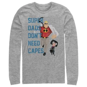 Disney | Disney Pixar Men's Incredibles Super Dads No Capes, Long Sleeve T-Shirt 额外7折, 额外七折