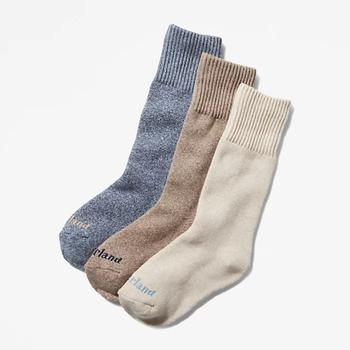 Timberland | Three Pack Marled Crew Socks Gift Box for Women in Beige商品图片,