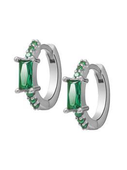 Gabi Rielle好不好, Gabi Rielle | I Heart You Sterling Silver & Cubic Zirconia Huggie Earrings商品图片 6折