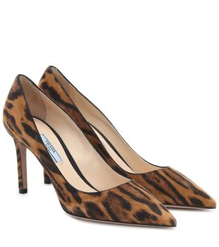 Prada | Leopard-print suede pumps商品图片,