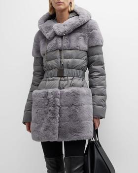 推荐The Erika Faux-Fur Belted Down Jacket商品