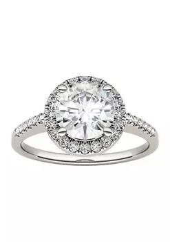 Charles & Colvard | Colvard 3 4 Ct. T.w. Lab Created Moissanite Halo Engagement Ring In 14K White Gold,商家Belk,价格¥6488