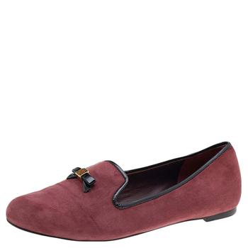 tory burch鞋高帮鞋, [二手商品] Tory Burch | Tory Burch Burgundy Suede Smoking Slippers Size 38.5商品图片 6.8折