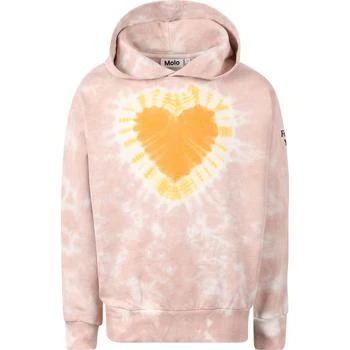 推荐Tie dye heart organic hoodie in pink商品